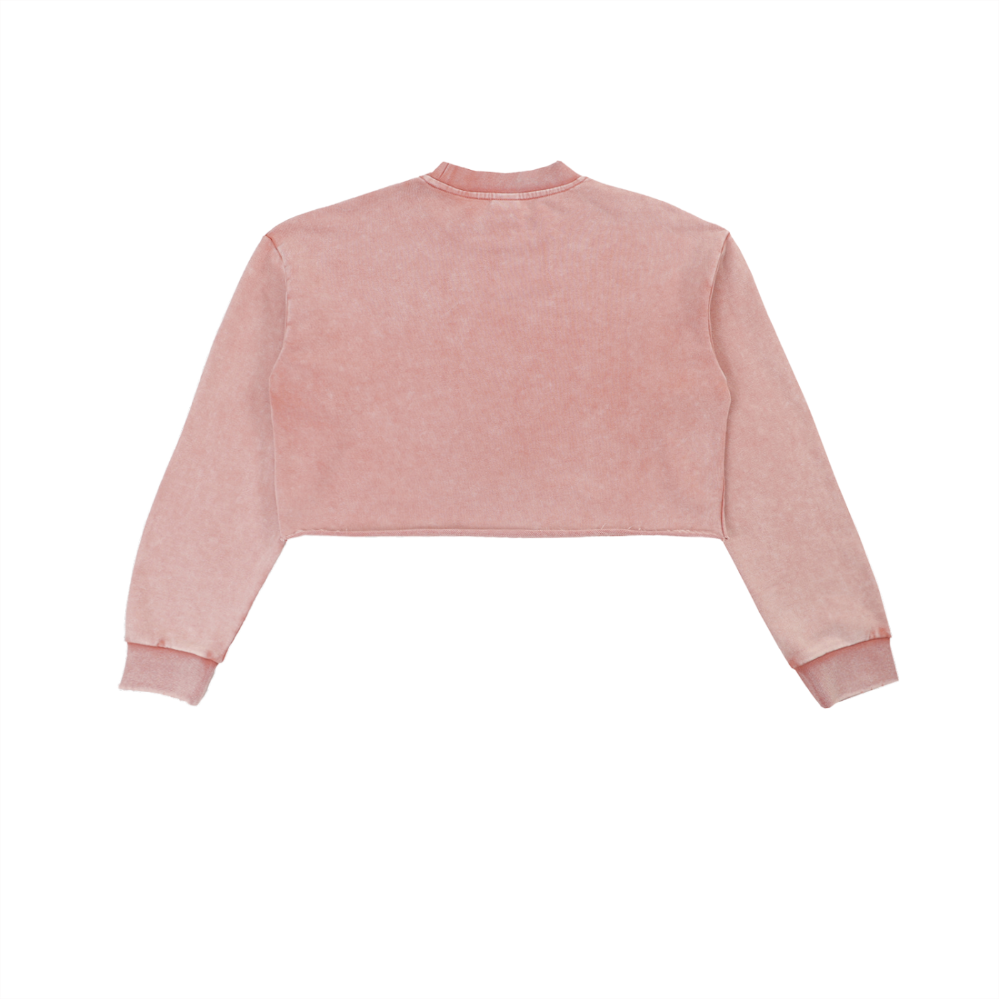 "Wake'n Up" Snow Washed Raw Edge Cropped Sweatshirt