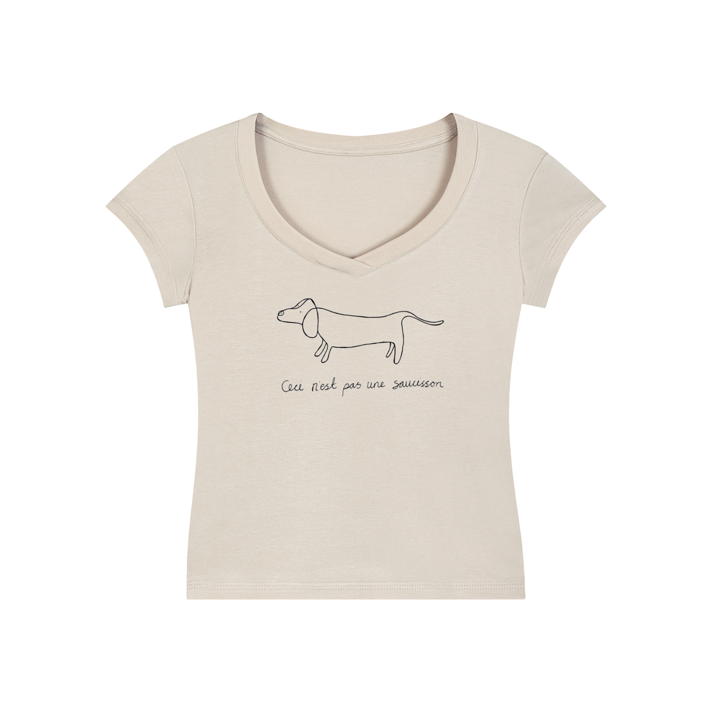 "Not a Sausage" Essential V-Neck Bodycon T-Shirt